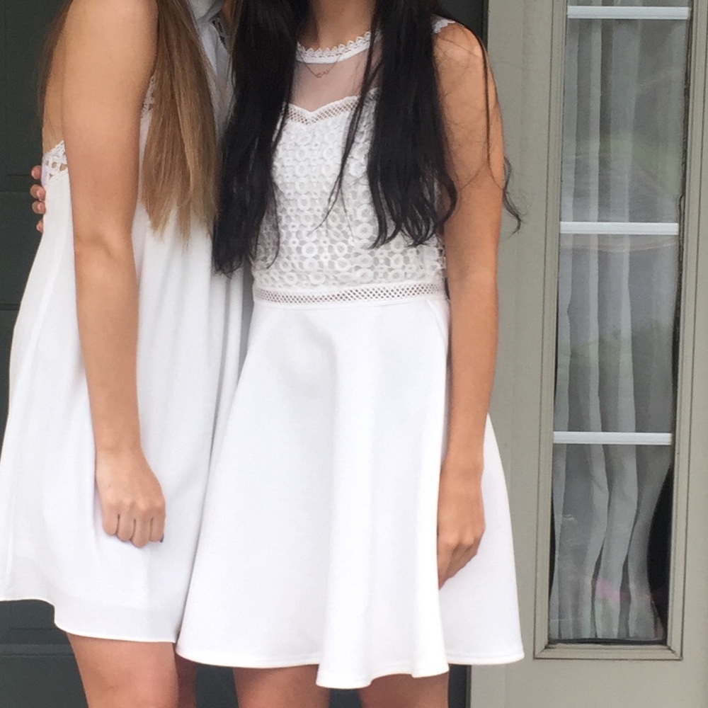 Francescas white midi lace dress